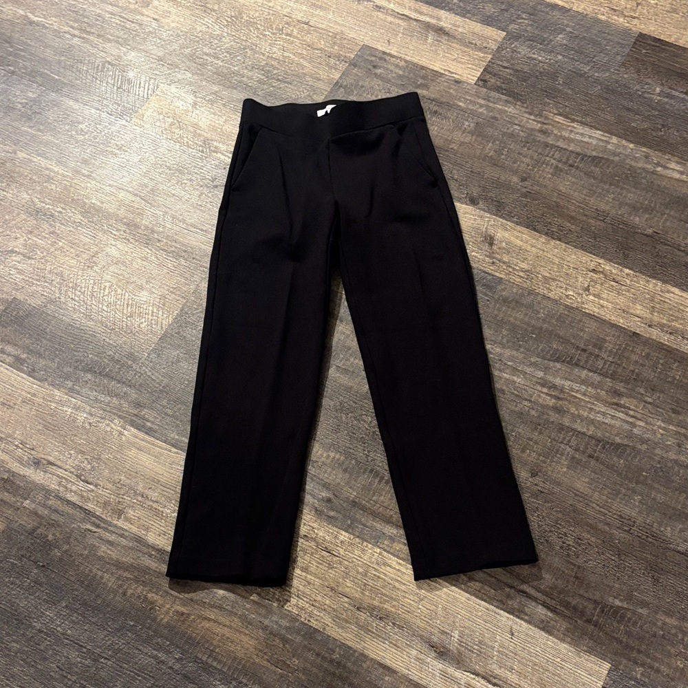 LOFT Black Wide-Leg Ponte Pants